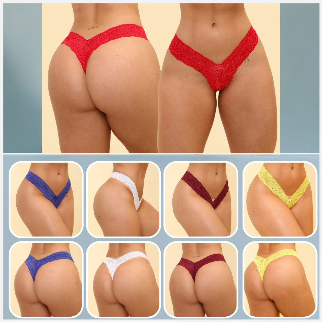 Kit c/ 10 Calcinha Fio de Renda Calcinhas Sexy