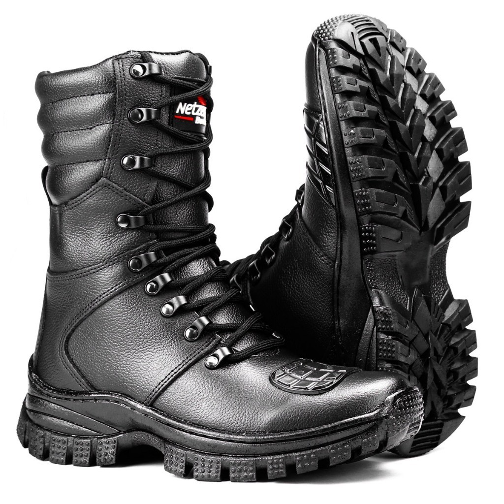 Bota Coturno Militar Masculino Em Couro Legitimo Impermeavel Tatico ...