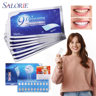 9D Tiras Branqueamento Dentário Gel Branco Higiene Oral