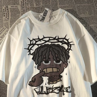 Nova Moda Americana Hip Hop Camiseta Manga Curta Masculina