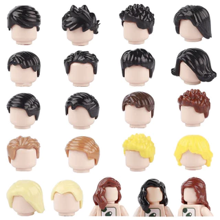Minifigure Lego Compatível Penteado Meninos Meninas Armas Militares Cabelos Acessórios de Cena Crianças Montadas Bloco de Construção Brinquedos