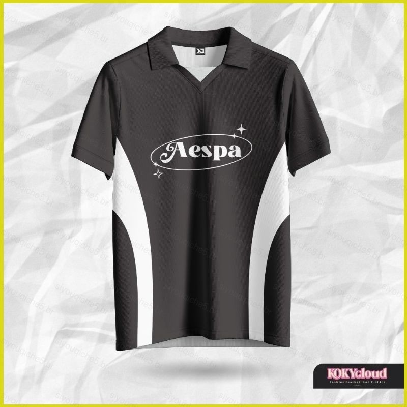 AESPA KPOP FANLIGHT KARINA GISELLE Inverno NINGNING POLO Camisa streetwear Cosplay Pano
