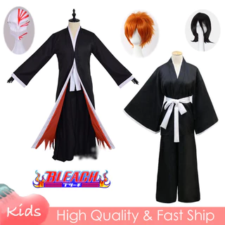 Anime Lixívia Kuchiki Rukia Kurosaki Ichigo Preto Haori Robe Roupa Halloween Cosplay Traje Conjunto Mil Anos Guerra Sanguínea Samurai Uniforme