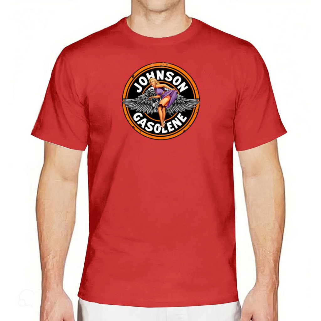 Camiseta Camisa Vintage Johnson Gasoline 100% Algodão | Shopee Brasil