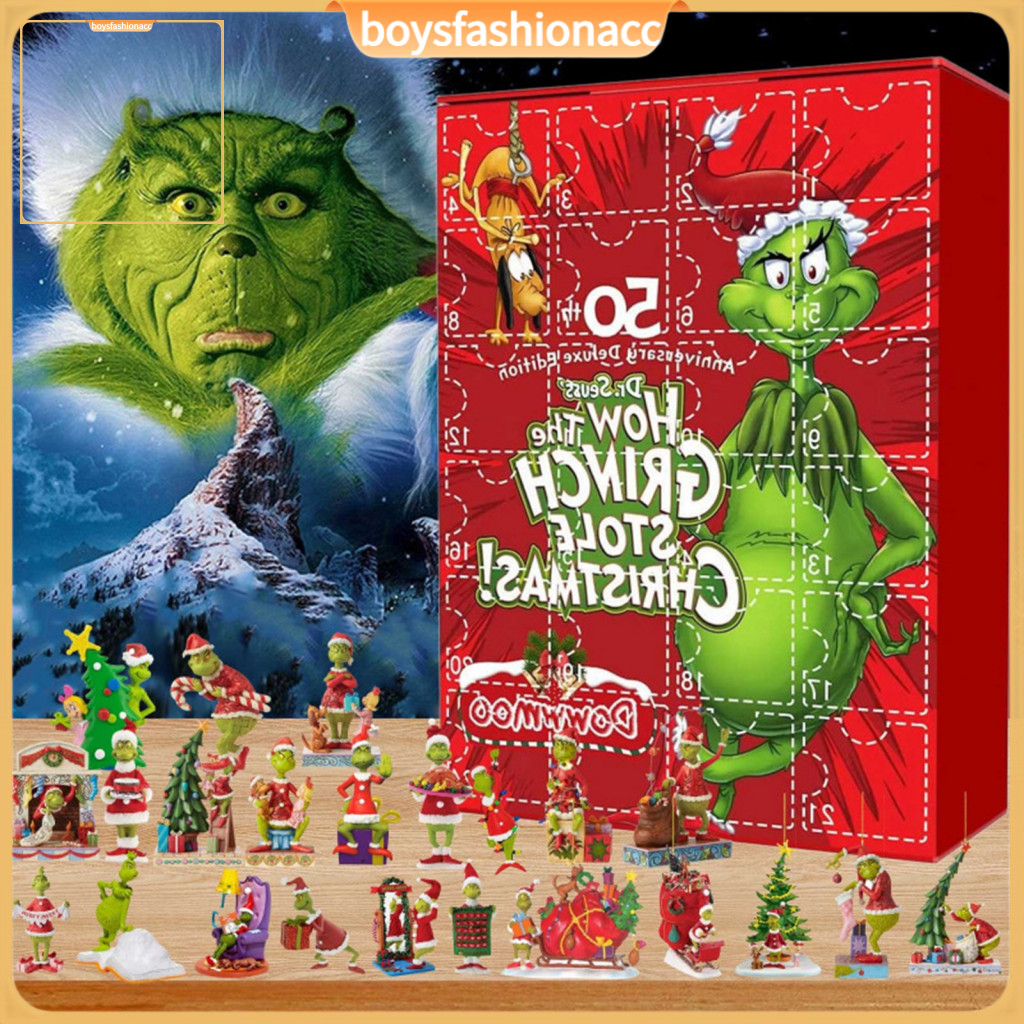 Kids Advent Calendar Interactive 24pcs Green Elf Figures Christmas