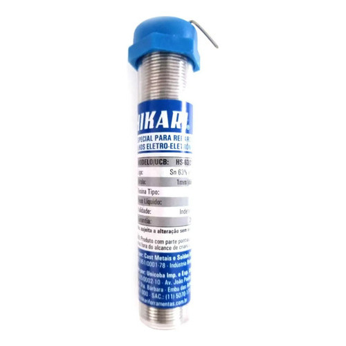 Tubo Fio De Estanho Para Solda Hikari Hs-63 22g 1mm Reparos