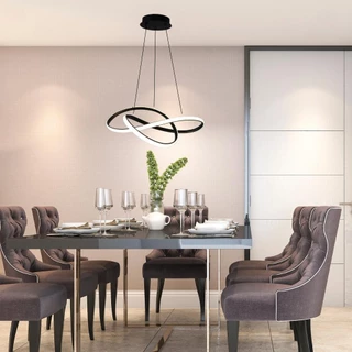 Luminaria Lustre Pendente LED de Teto Sala De Jantar Design Moderna Curve 3 Em 1 45W Bivolt