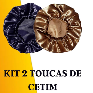 Kit 2 Touca De Cetim Ajustável Anti Frizz Toque De Seda MALEÁVEL Para Dormir