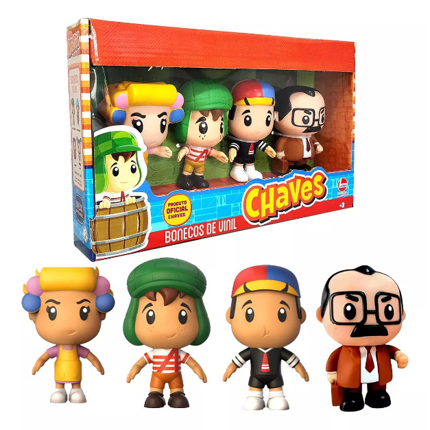 Bonecos De Vinil Turma Do Chaves Kit C/ 4 Brinquedos | Shopee Brasil