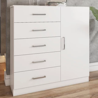 Cômoda Angra 5 Gavetas 1 Porta - Panorama Móveis em Oferta na Shopee