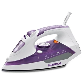 Ferro de Passar Roupa a Vapor Mondial Ceramic Express 1200W Branco/Roxo 127V - F-40 em Oferta na Shopee