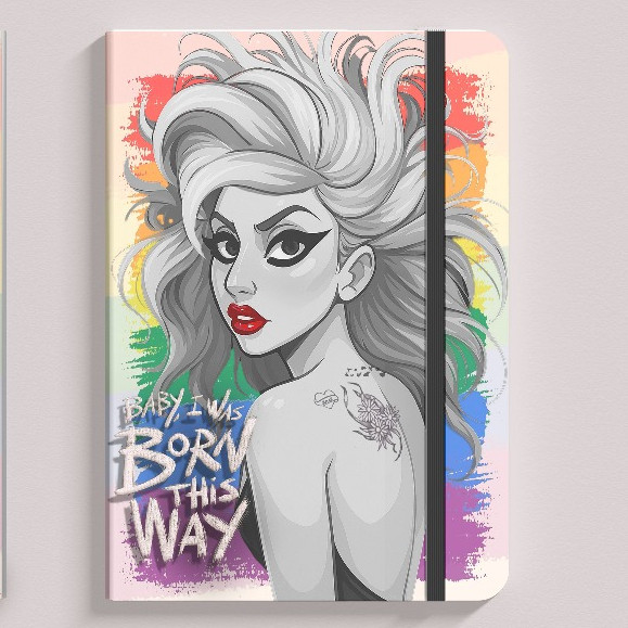 Caderno SKETCHBOOK LADY GAGA para desenhar 21x14cm CAPA DURA Born