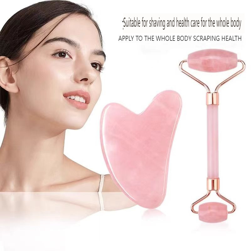 Rolo Pedra de Jade Placa Gua Sha Massagem Facial Anti Ruga plástico