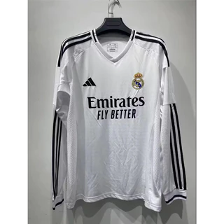 2024-25 Real Madrid Alta Qualidade 1:1 Casa Camisa de Futebol de Manga Longa [Fan Edition]