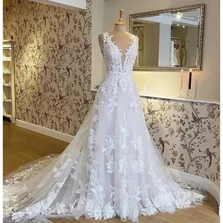 Vestido de Noiva Janaína Cauda Rendada