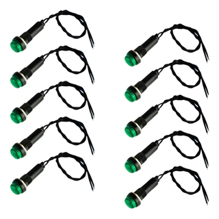 Sinaleiro Led Olho De Boi XD8-2 110V Para Painel Verde - Kit 10 Peças