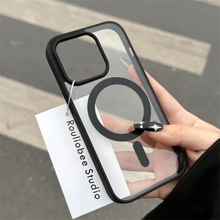 Kit Protetora Capinha Capa Premium TPU MagSafe Borda de Silicone Proteção de Câmera Carregamento por Indução iPhone 11 12 13 14 15 Pro Max Plus ProMax Mais Resistente De Alta Qualidade GJ20