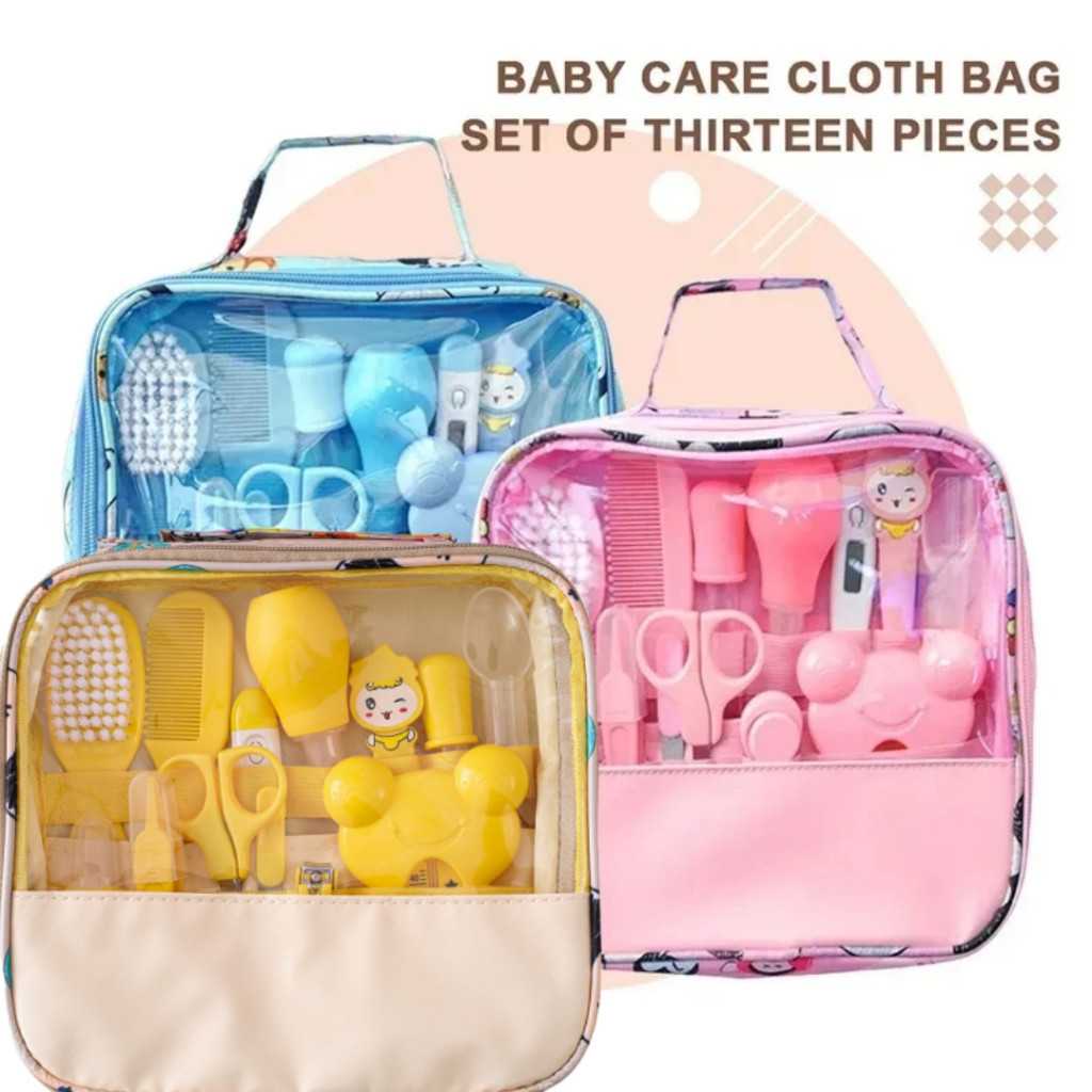 Higiene Bebê 13 em 1 Kit de Utensílios Essencial Cuidados Saúde do Bebê Recém-Nascido