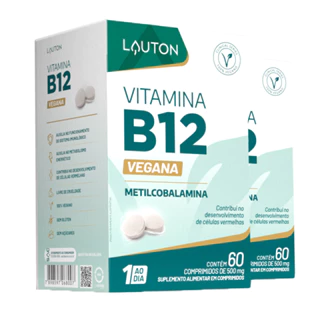 Kit 2x Vitamina B12 Lauton Metilcobalamina 60 Comprimidos