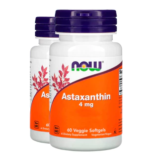 Kit 2x Astaxantina Extracto 4mg Now Foods 60 Vegs Softgel Importado/Made in Usa