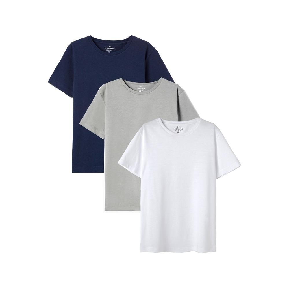 Kit Com 3 Camisetas Básica Infantil Unissex Manga Curta Slim Hering Kids