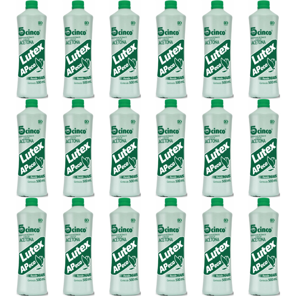 Kit C/18 Unidades Acetona Removedor De Esmalte Lutex AP Eco 5Cinco ...