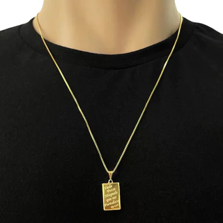 Placa Masculina Tudo Posso Detalhada Banhada a Ouro 18k em Oferta na Shopee