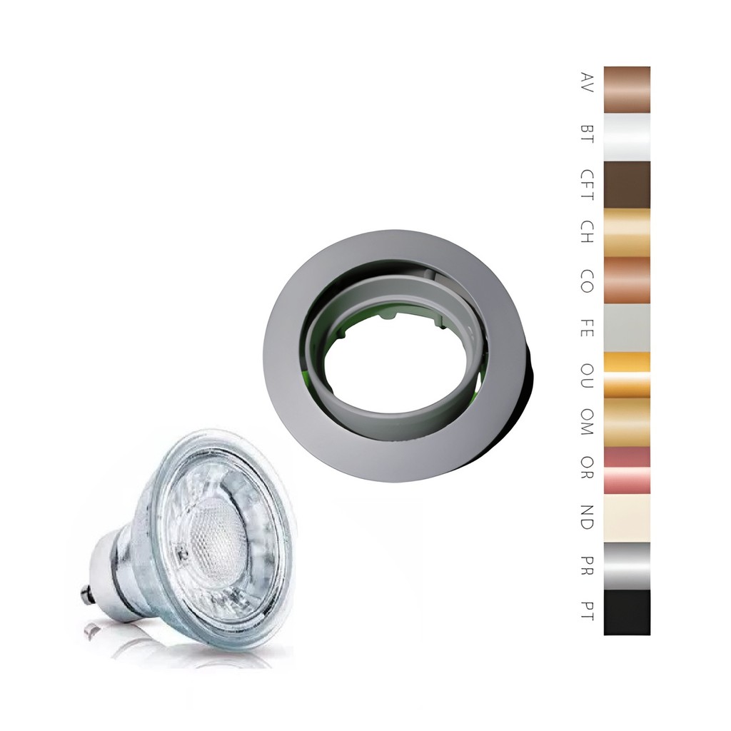 SPOT EMBUTIR REDONDO + Lâmpada Ol LED MR16 4.5W GU10 VIDRO | Shopee Brasil