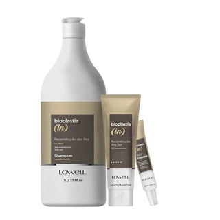 Kit Lowell Bioplastia Shampoo, Máscara e Creme Capilar