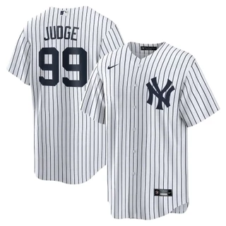 Camisa Masculina MLB New York Yankees Aaron Juiz White Home Player De Beisebol De Manga Curta