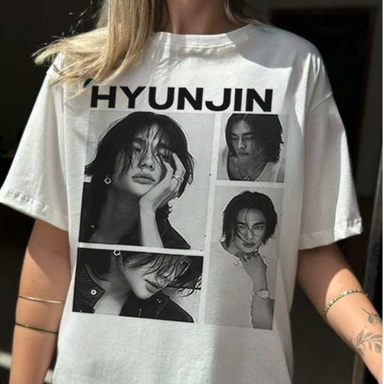 Blusa Stray Kids Camisa Estampa Hyunjin Camiseta Fãs Banda Coreana
