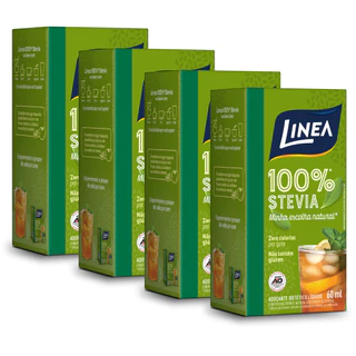 Kit 4 Adoçantes Líquido Stevia Linea de 60ml