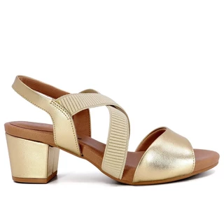 Sandália em Couro Elastico Prata Velha Feminina Y8215 - Usaflex em Oferta na Shopee