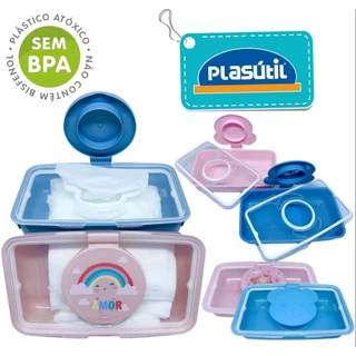 PORTA LENÇOS UMEDECIDOS PORTÁTIL BEBÊ INFANTIL VEDAÇÃO TOTAL – PLÁSUTIL em Oferta na Shopee