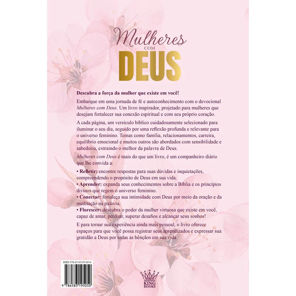 Páginas internas do livro com texto inspirador