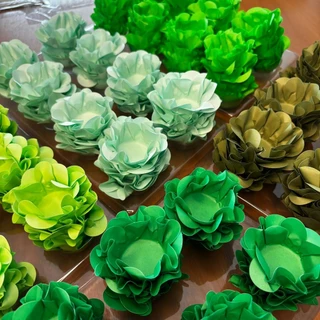 Forminhas Doces Finos em Formato de Flor tons de Verde (40~200un) - New Style - Diversas Cores