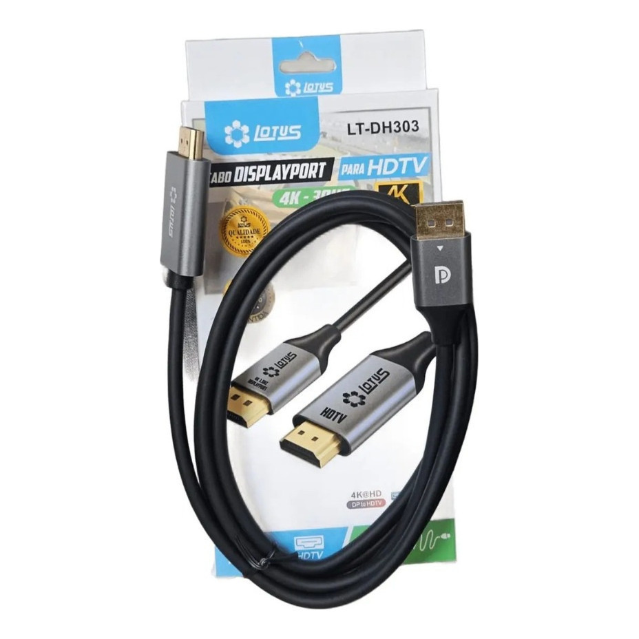 Cabo Adaptador Conversor Displayport Para Hdmi 1.8 Metros 4k