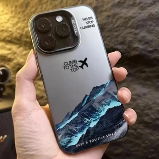 Capinha Para iPhone 16 15 14 Plus 13 Pro Max Capa Mountain Peak Aeronaves Pôr Do Sol Imd