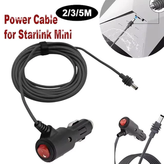 Cabo De Alimentação DC 12-24V Para Carregamento De Carro Starlink Mini 16AWG Com Interruptor Indicador LED Contra Surtos