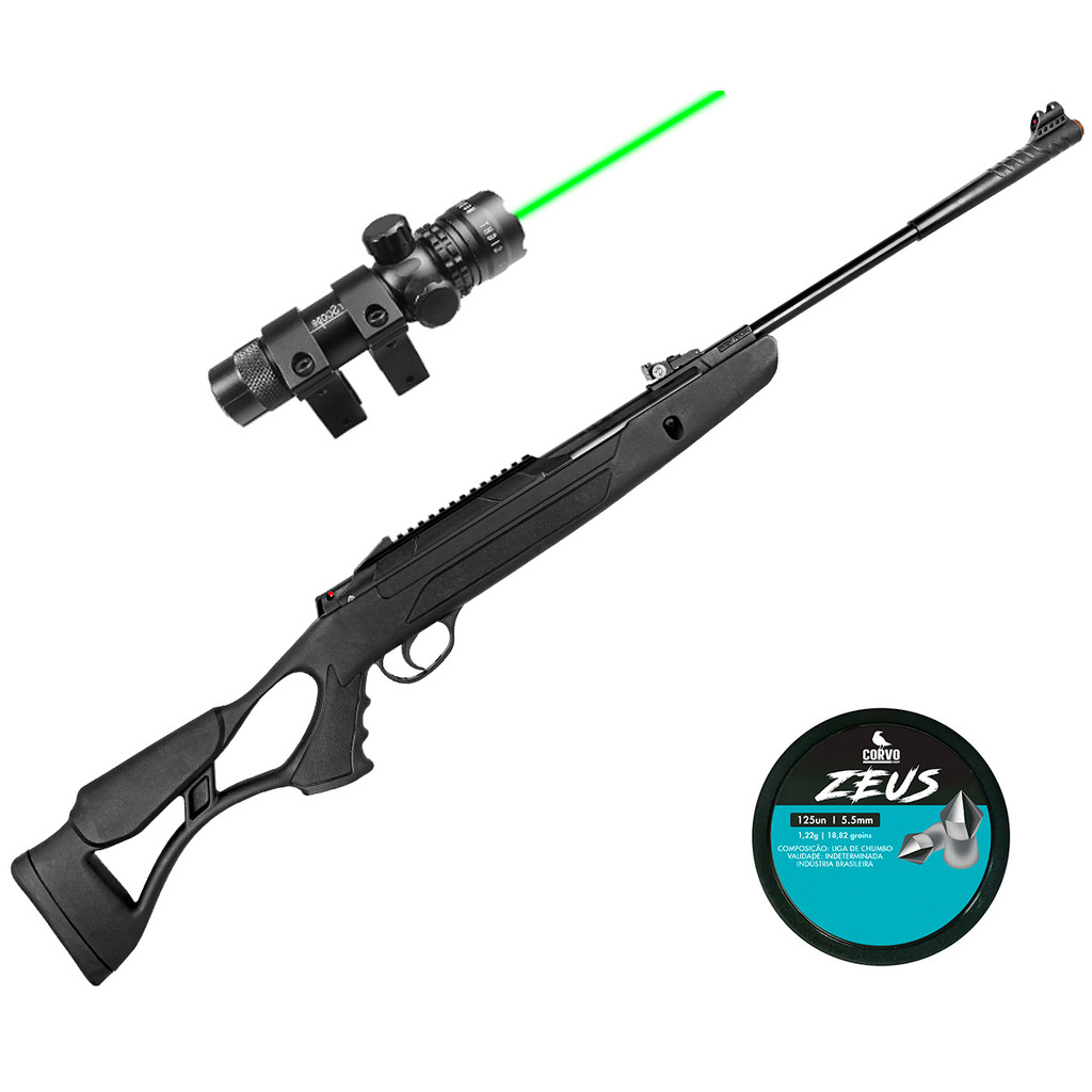 Carabina Espingarda Hatsan Airtact PD 5.5mm, Mira Laser Longo