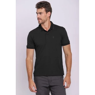 Polo Masculina Filete Duplo 100% Algodão Polo Wear Preto