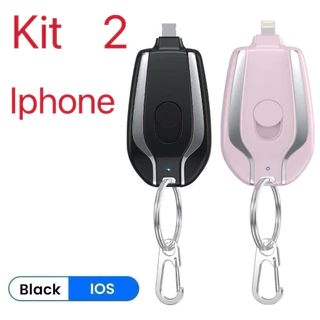 Kit 2 Carregador Porta-chaves Portátil | 1500mAh Ultra Compacto Mini  Iphone em Oferta na Shopee