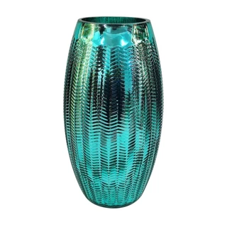 Vaso de Vidro Azul Metálico