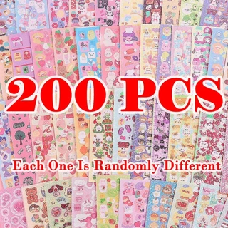 Conjunto De 200pcs De Cartões Goo Adesivos Fofinhos Pinça Kawaii Cartoon A Laser Para Crianças Papelaria Decorativa De Bricolagem