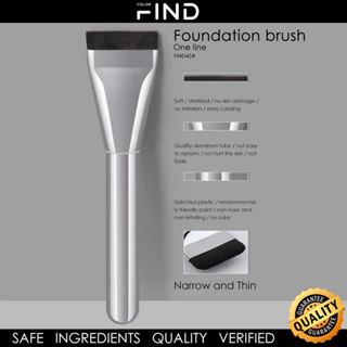 Findcolor Escova em linha única Silver In-Line Foundation Escova de cabeça plana Escovas macias sem costura Sem Marcação Fundação Máscara de maquiagem Máscara de maquiagem Base Líquida Escova corretiva Portátil Fábrica de escovas de corretivo Vendas diret