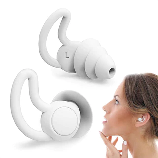 Ruído Cancelando Tampões Auriculares Novos De Silicone Macio De 1 Par Cônicos