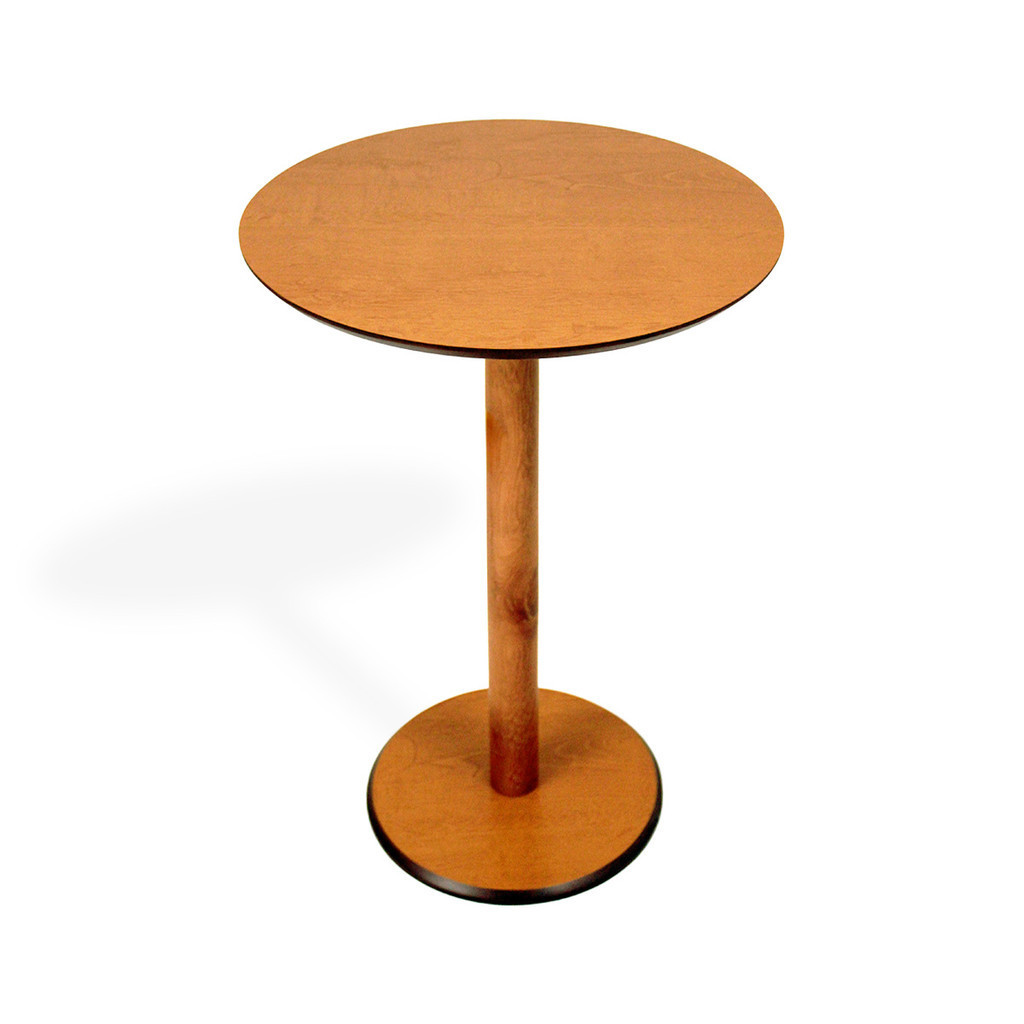 Mesa Lateral Monopé de Madeira Laminado Tampo 30 cm / Altura 53 Cm