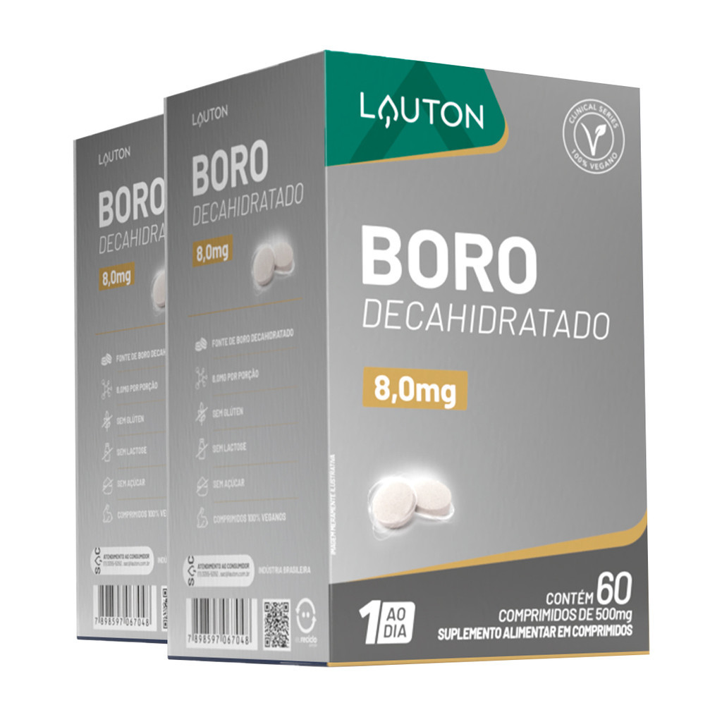 Kit 2x Boro Decahidratado Lauton 60 Comprimidos