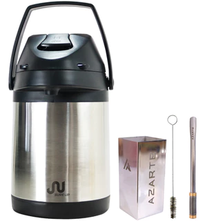 Kit Terere Garrafa Térmica 2,5L Copo e Bomba em Inox - Cores