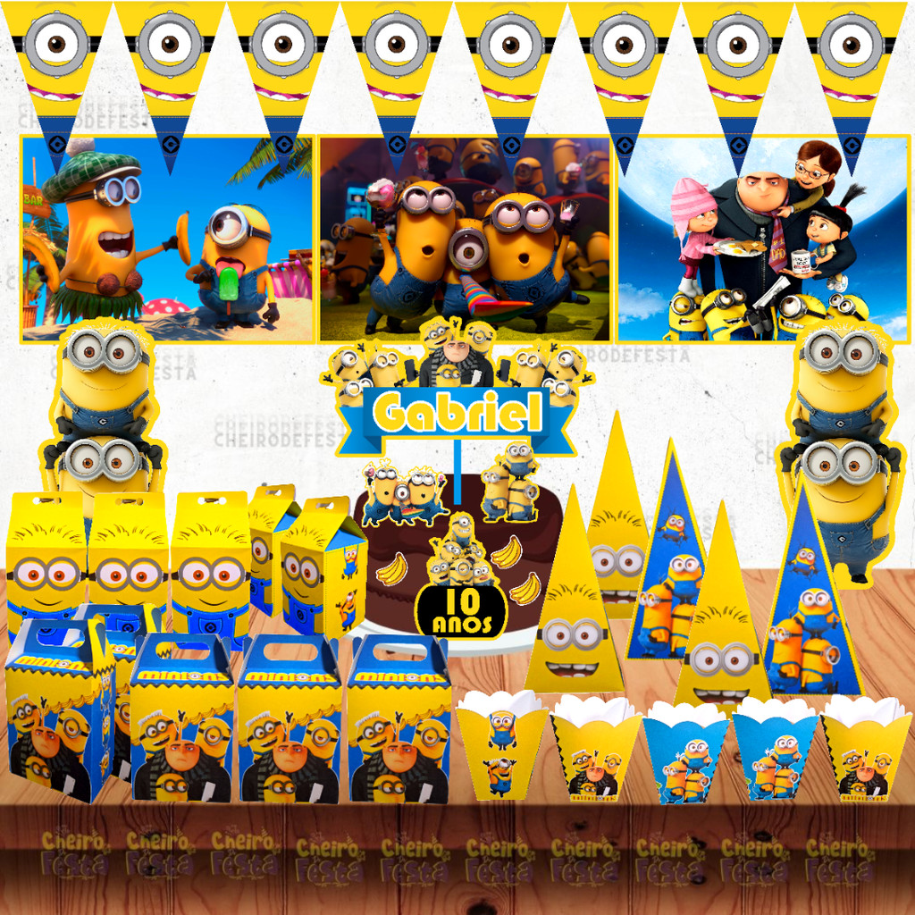 Kit Festa Aniversário Minions Decoração